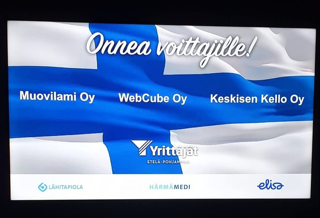 WebCube Oy - Maakunnallinen vuoden yrittäjä 2019