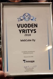 WebCube Oy Alavuden vuoden yritys 2018